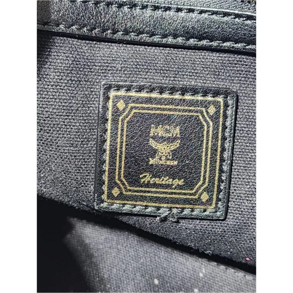 Authentic MCM Visestos Rabbit Small Boston Satchel Bag Black